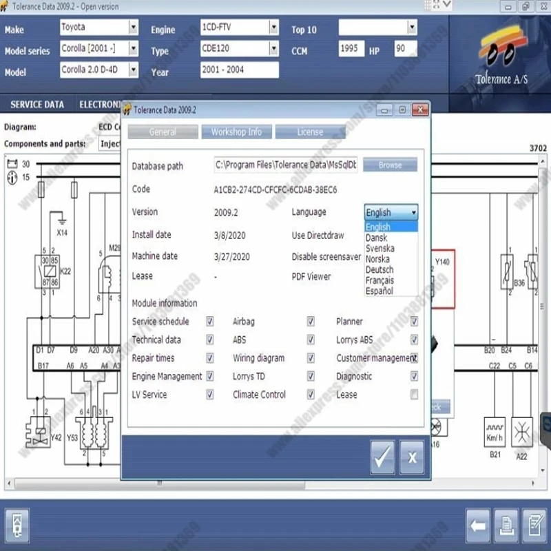 2023 Hot Car Software Tolerance Data 2009.2 Auto Repair Program Data with Free Keygen Install Video Guide Car Repair Software