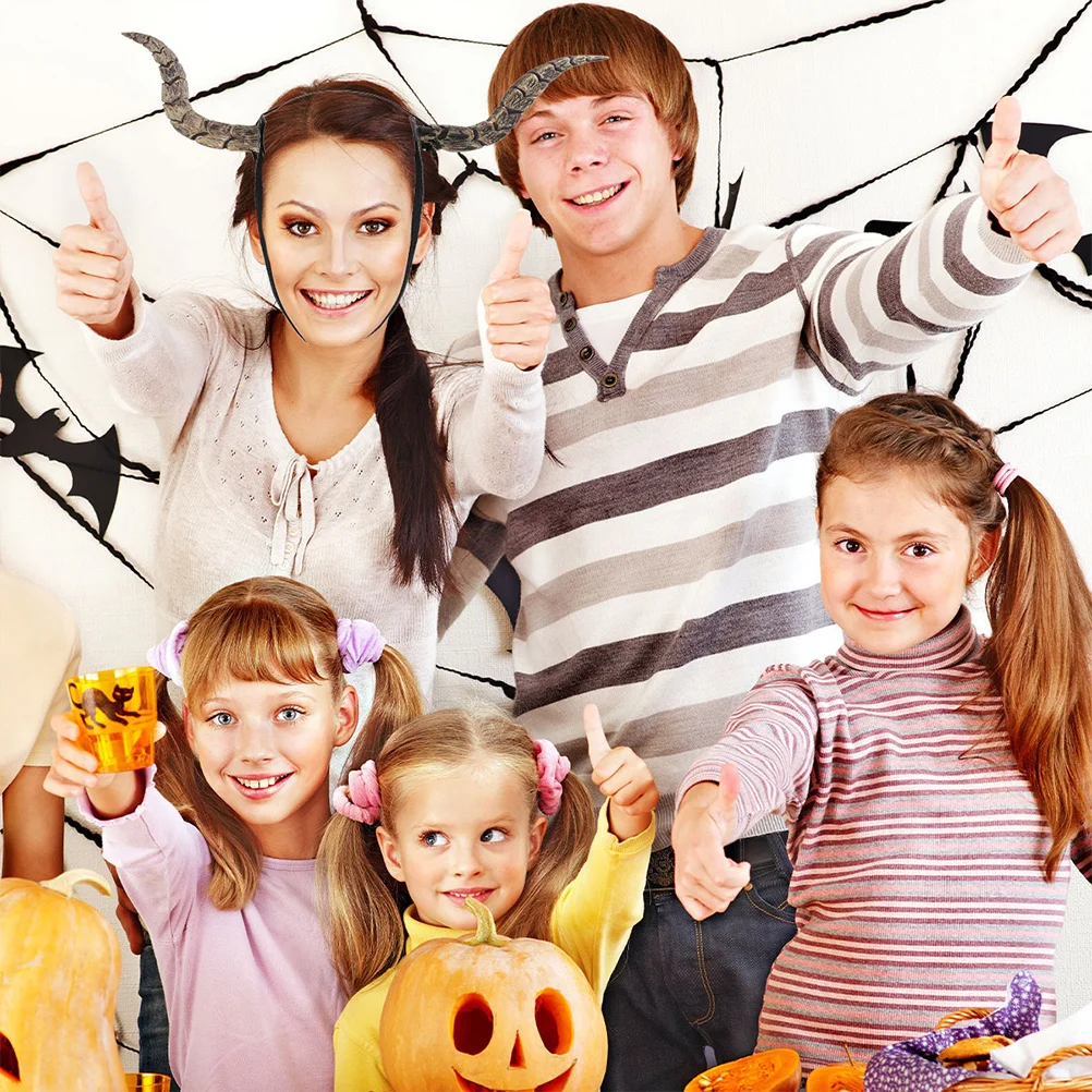 Accesorios para el cabello para Halloween, diadema de 2 piezas con cuernos divertidos, de plástico