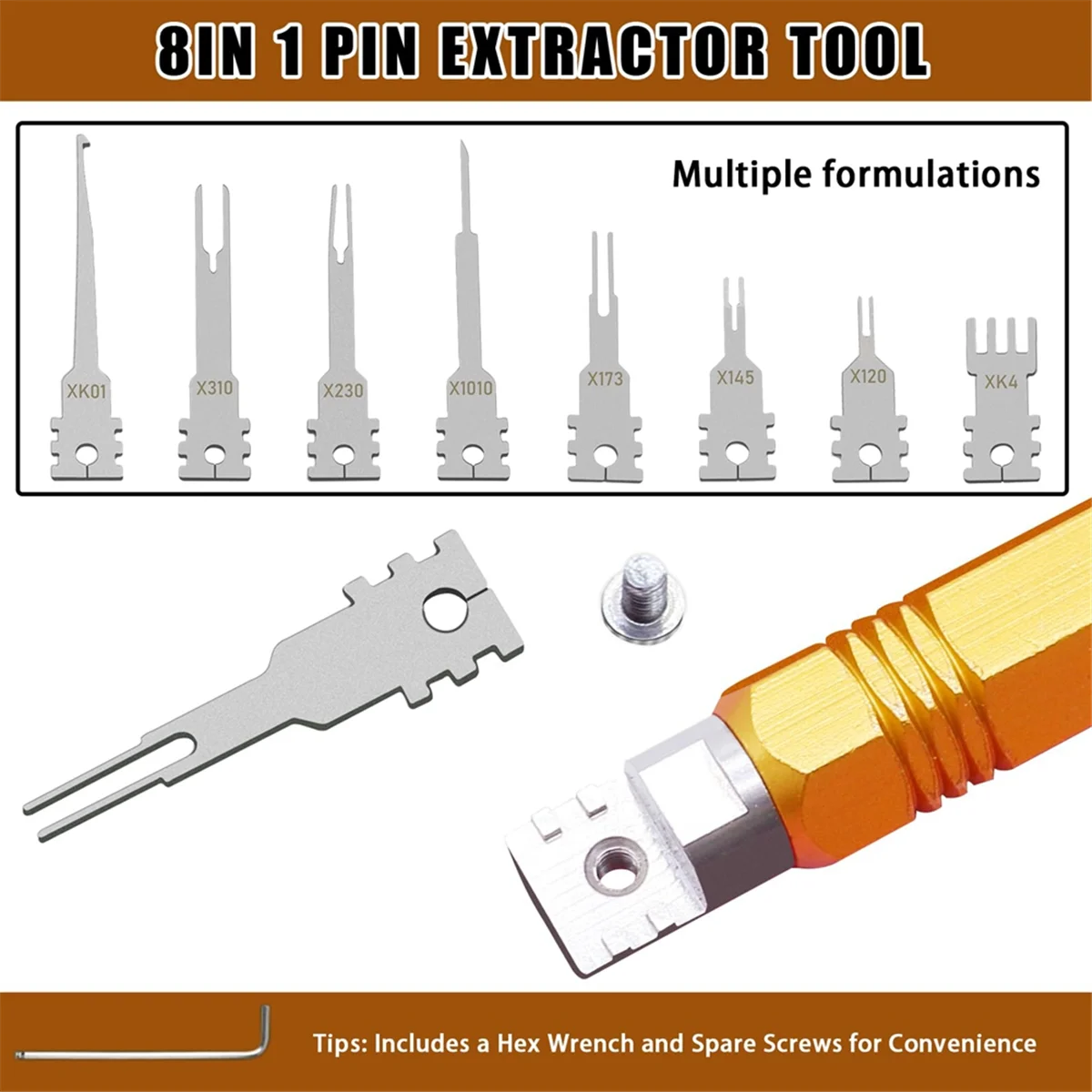 Electrical Pin Removal Tool Kit,Double Tip Replacement Terminal Removal Tool,Suitable for AMP,Metri Pack,Molex Connector image 6