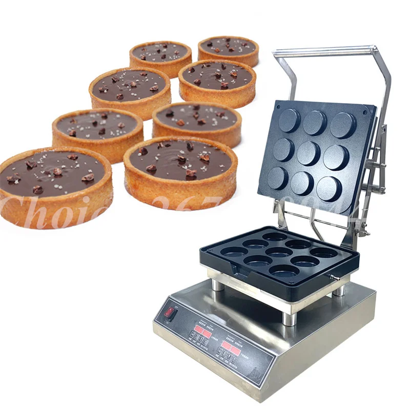 Commercial Electric Waffle Doughnut Maker Tartlet Waffle Egg Tart Shell Machine Cheese Tart Pie Press Cup Cake Cookie Machine