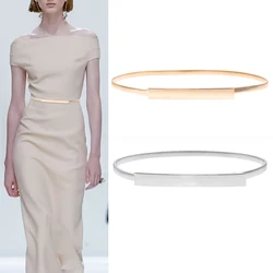 Elastic Gold Chain Belts For Women Waist Silver Metal Waistband Leaf Stretch Golden Belt Dress Skirt Riem SKinnny