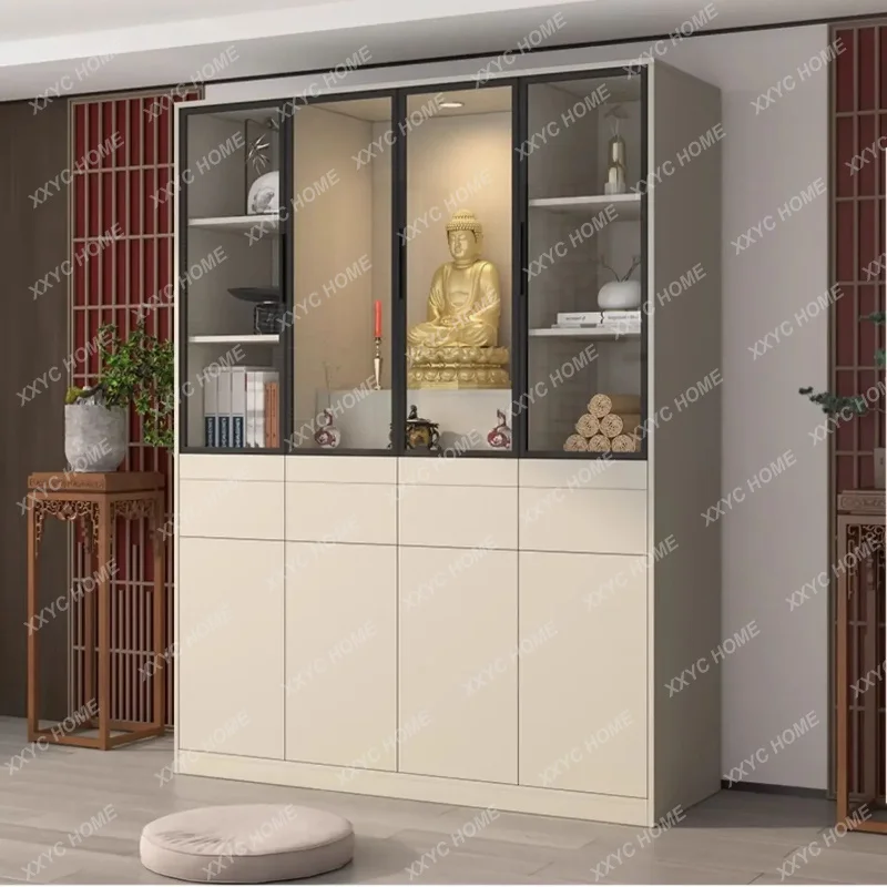 XX Buddhist Shrine God of Wealth Cabinet Shrine Shrine Modern Gong Tai Cabinet Household Bodhisattva Buddha Statue