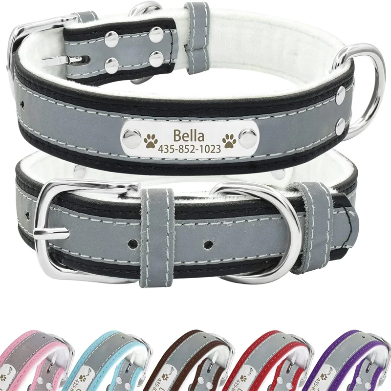 Custom Reflective ID Dog Collar 1