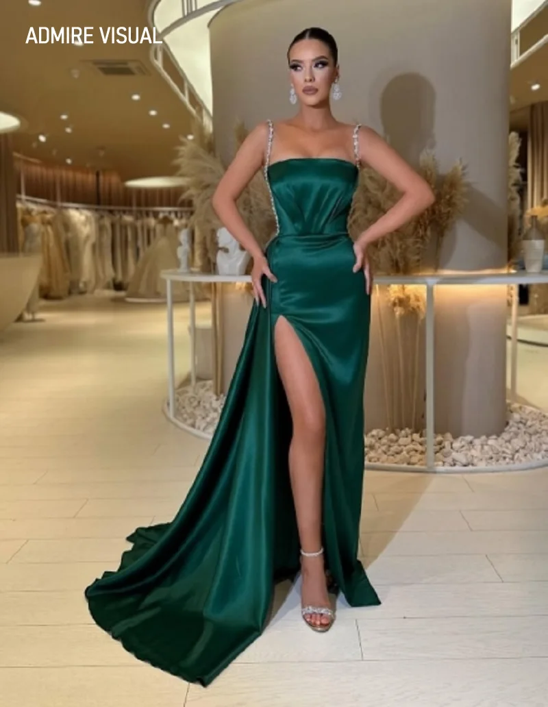 Il più nuovo abito lungo da ballo personalizzato a sirena senza maniche con abiti da sera sexy divisi Abiti eleganti per occasioni speciali