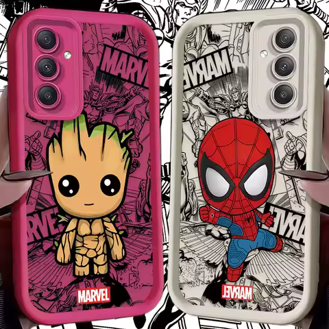 Marvel Groot SpiderMan Phone Case for Samsung Galaxy S24 S23 S22 S21 Ultra Plus FE A54 A34 A14 A73 A53 A33 Soft Silicone Cover