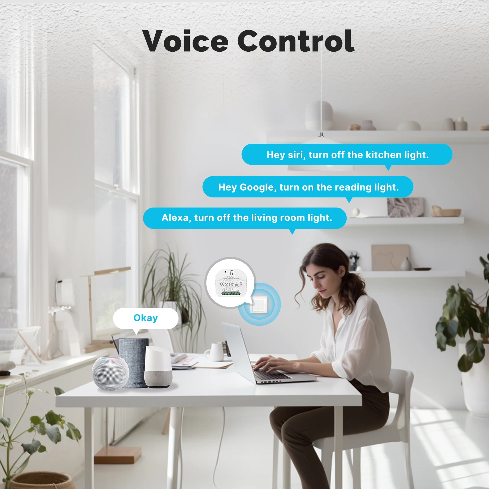 MOES Tuya masalah WiFi Switch modul 2 Gang Smart Automation Timer App Remote Control bekerja dengan Alexa Google Home Apple