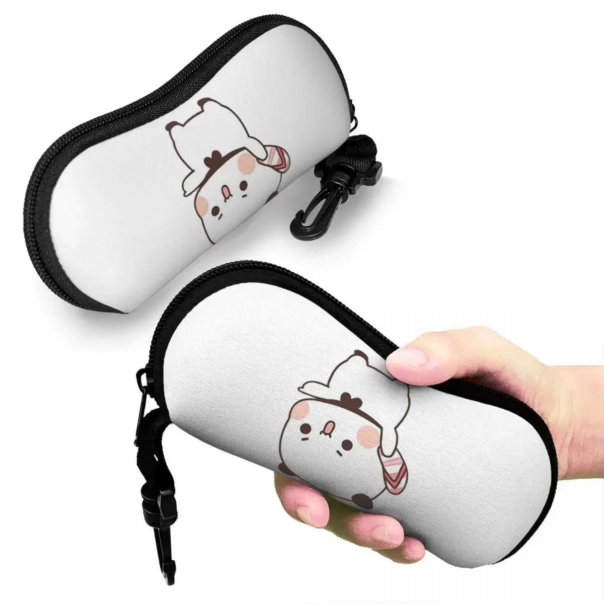 

Cute Bubu Is Throwing Flip-flops At Dudu Shell Glasses Case Portable Sunglasses Box Women Men Soft Eyeglasses Bag Pouch