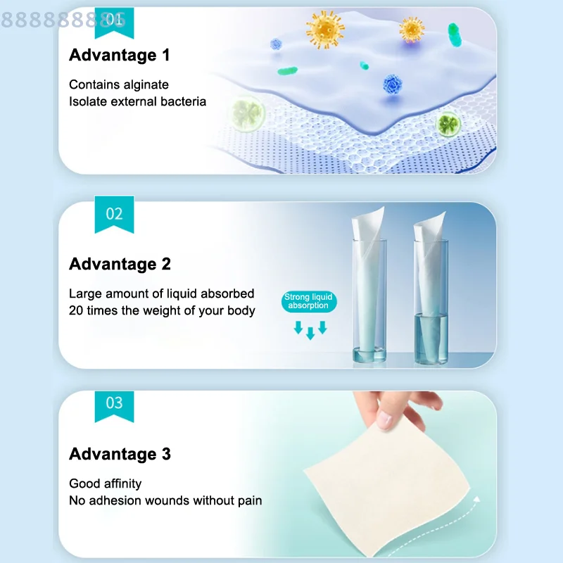1/2/5 قطعة عالية الامتصاص السرير قرحة العناية بالجروح الضمادات الجينات تضميد الجروح منصات الشاش غير عصا
