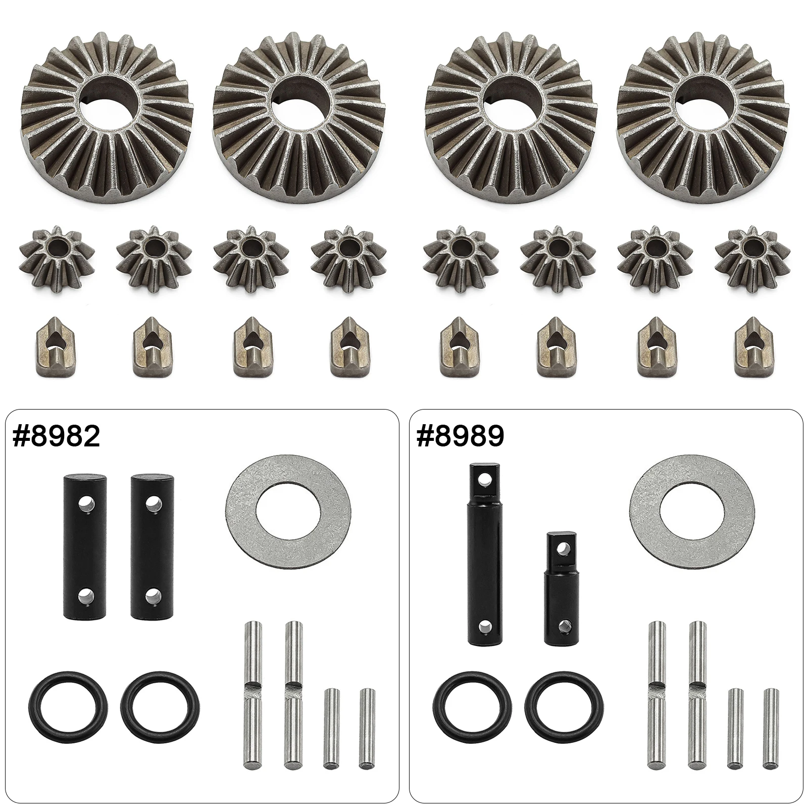 مجموعة تروس بديلة تفاضلية أمامية/خلفية ومركزية من سبائك الصلب- ( # 8982/ # 9898) لـ TRAXXAS 1/8 6S MAXX SLASH-102076-4 #1