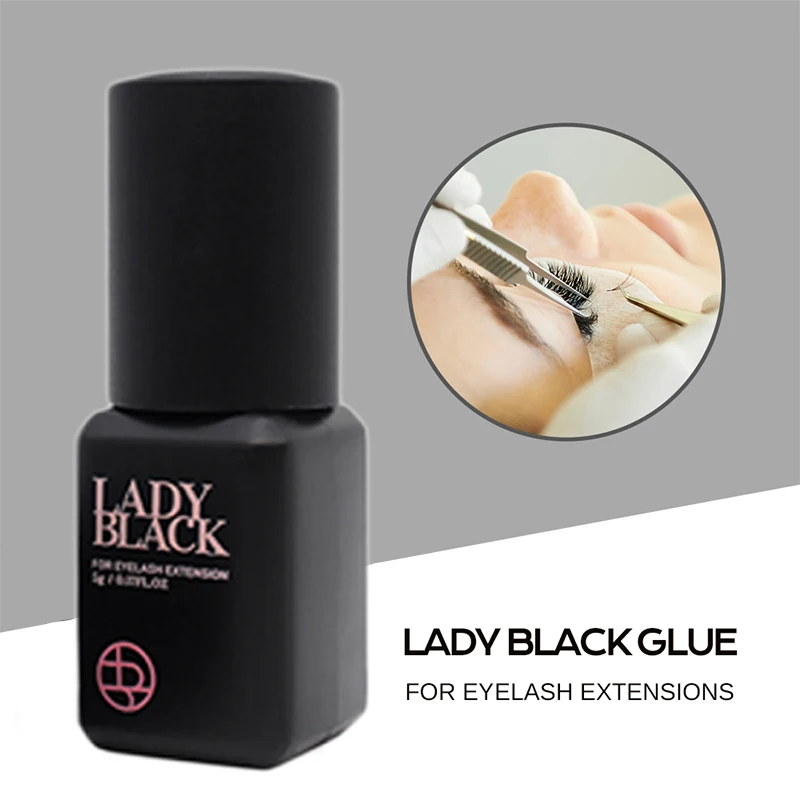 1 Bottle Lady Black Glue South Korea Dry Time Fastest Strongest False Eyelash Extensions Glue 5g Makeup Tools Powerful Lash