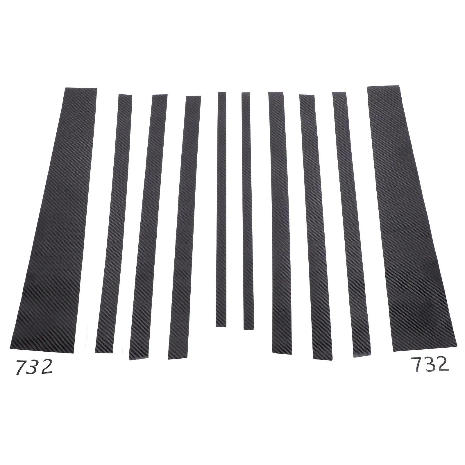 PVC Carbon Style Vinyl Car Exterior Window Center Post Pillar Sticker For Toyota LC76 2007-2026 Decorative Decals Accessories