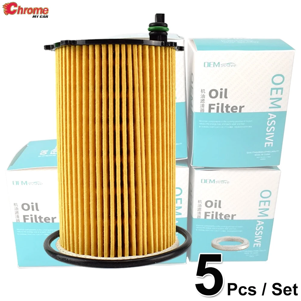 

Set Of (5) 26320-3CAA0 Oil Filters For Kia Cadenza VG / Carnival YP / Sorento UM 2014 2015 2016 2017 2018 3.3L V6 Engine
