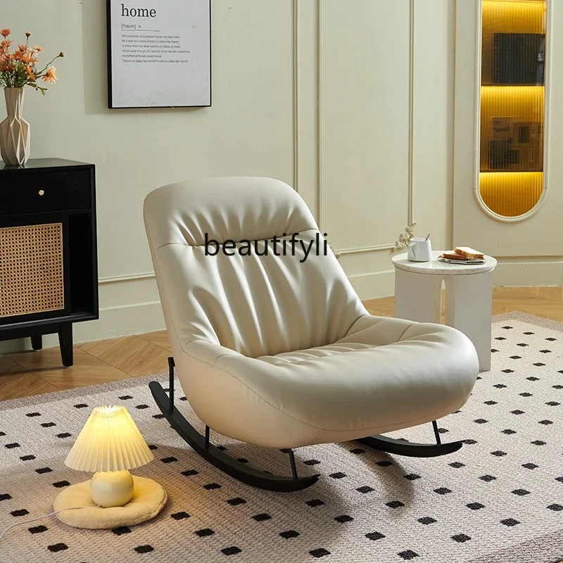 

Sofa chair Leisure Living room rocking chair Reclining Single light luxury simple rocking chairAA
