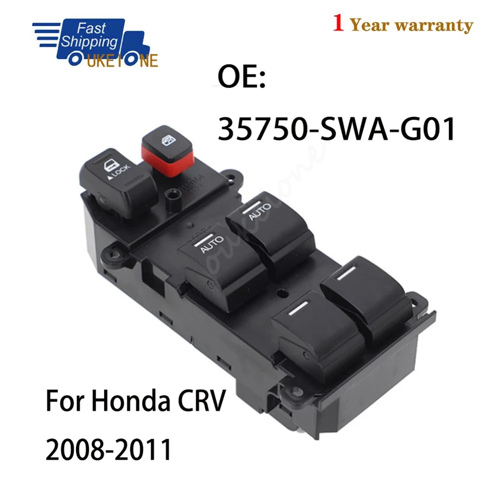 

for Honda CRV 2008-2011 Electric Power Window Control Switch Regulator Button Parts Left Front Car Accessories 35750-SWA-G01
