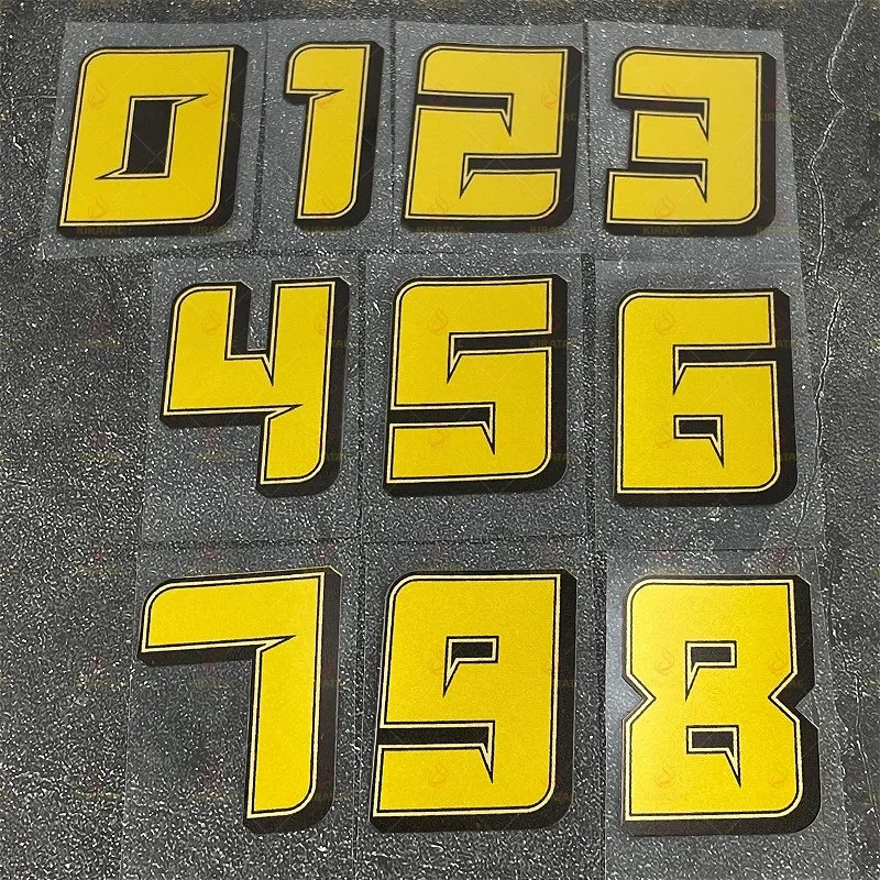 

1pc Golden Number Motorcycle Sticker, Waterproof Vinyl Decal for Helmet & Scooter, Easy Peel & Stick Adhesive