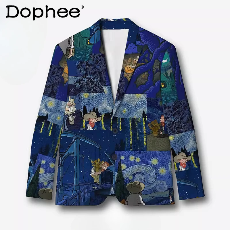 

Men Women 2025 Autumn New Fashion Unique Artistic Blazers Long Sleeve Elegant Suit Jackets Stylish Color Matching Tailored Coats
