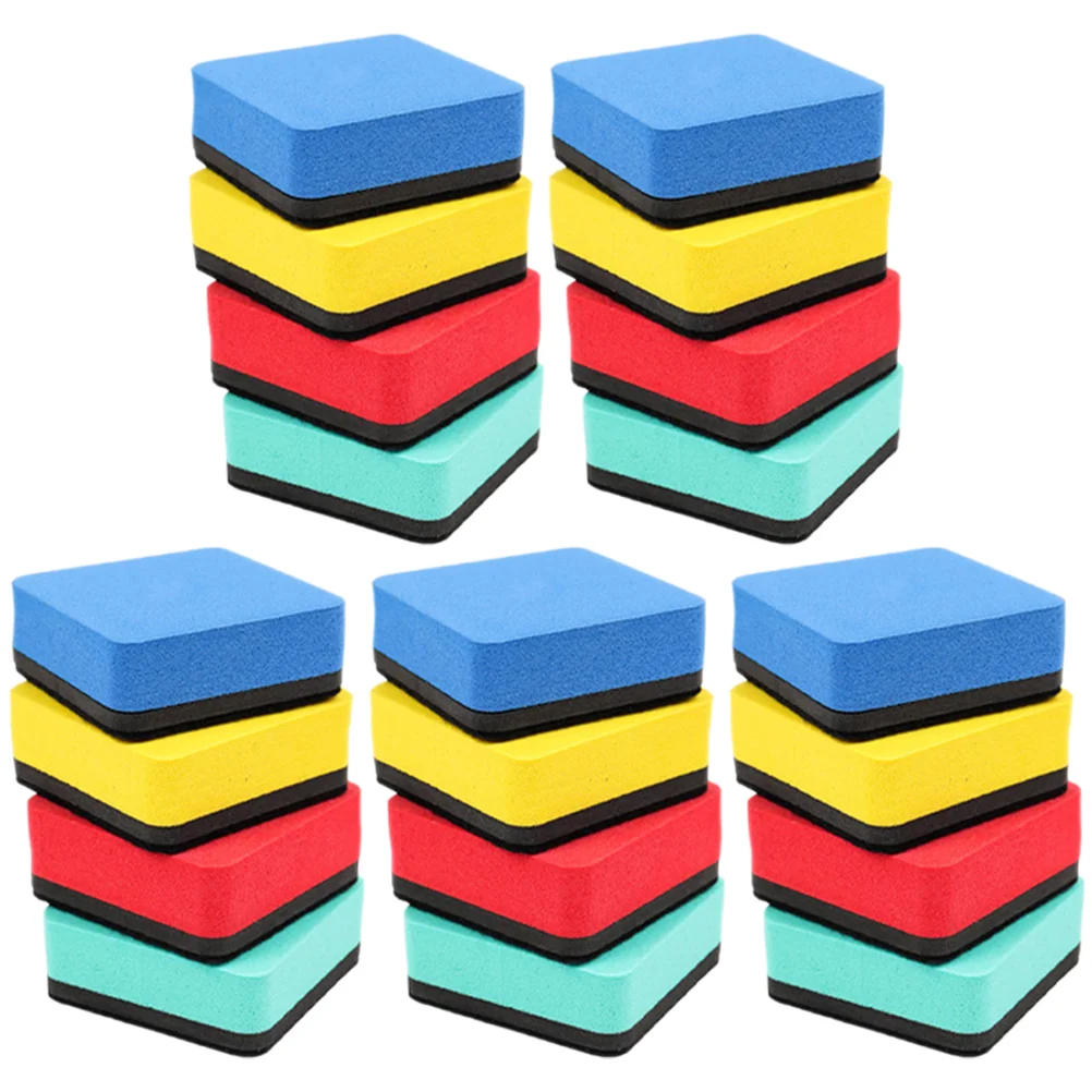 

20 Pcs Easy to Wipe Color Whiteboard Eraser Office Dry 5X5CM Felt Cloth Eva Chalkboard Erasers for Kids