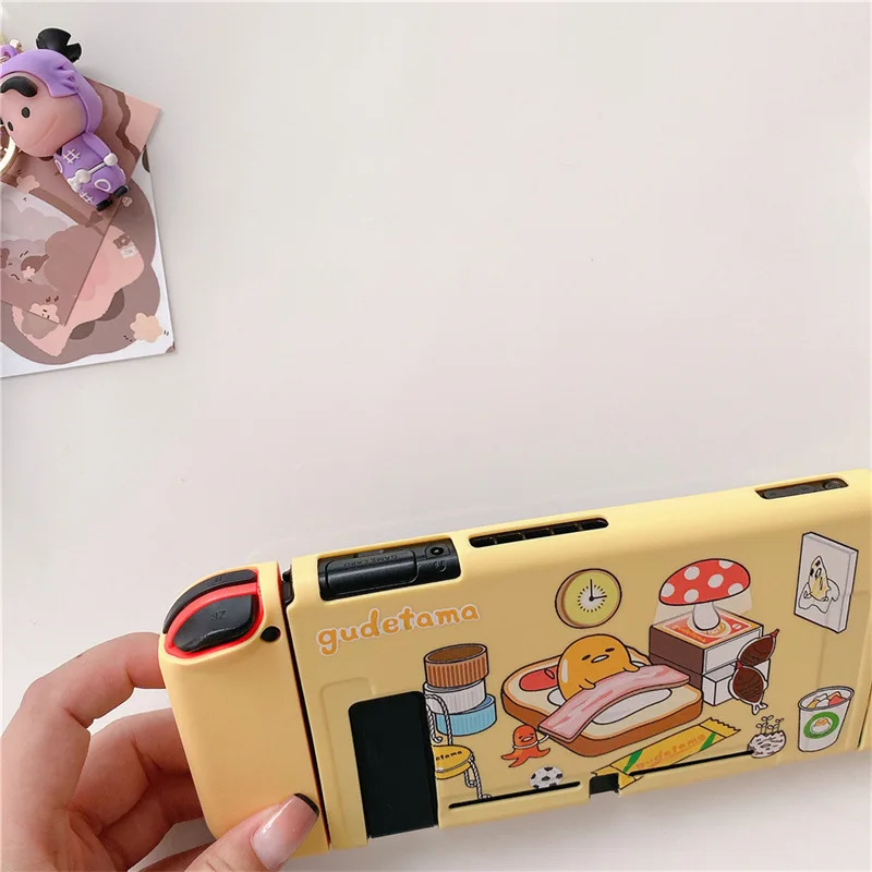 Sanrio Gudetama Anime TPU Soft Case Joycon Protective Shell Cover for Nintendo Switch NS OLED Console Crystal Cases Accessories