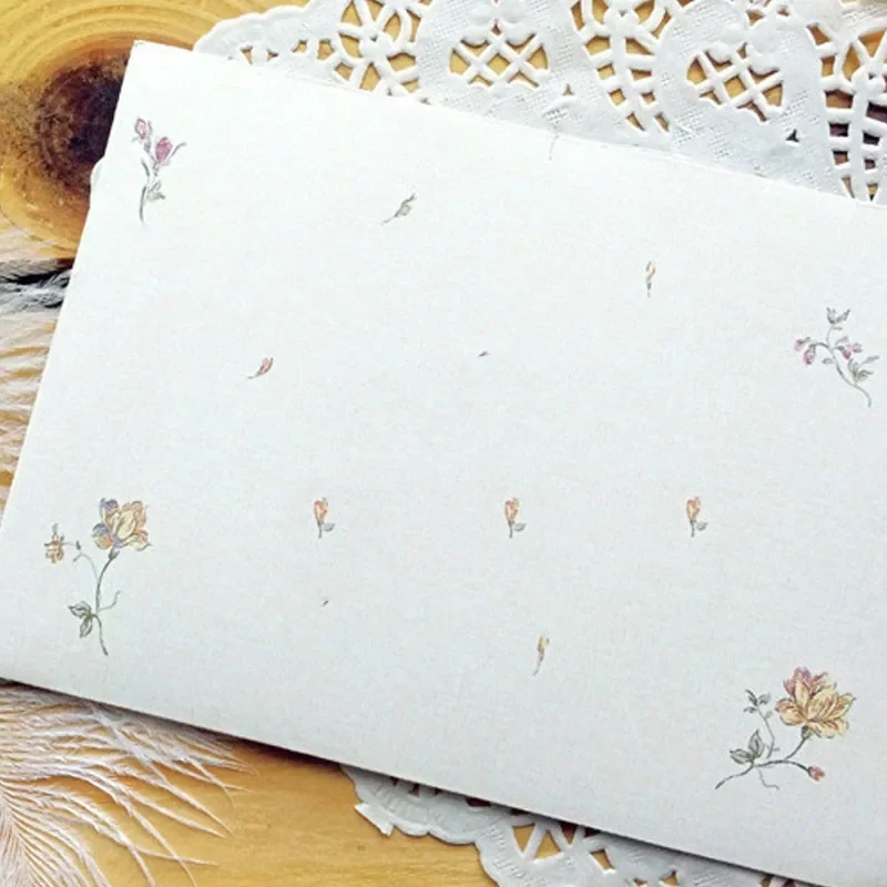10pcs elegant small flower high-quality paper window envelope wedding invitation envelope gift envelope