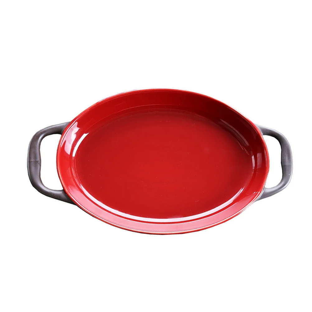 

Casserole Dish Baking Dishes Small Cheesecake Pan Enamel Tray with Handles for Oven Ceramic