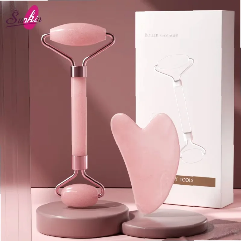 Facial Roller Massager, Double Head Resins Scraping Board for Face & Body Massage