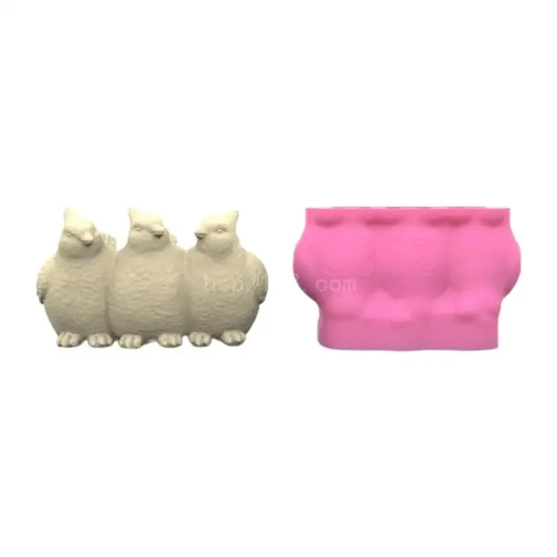 

Three Birds Shaped Silicone Mould Craft Supplies for Home Use Flower Pots Pen Holder Casting Mold for Home Decoration