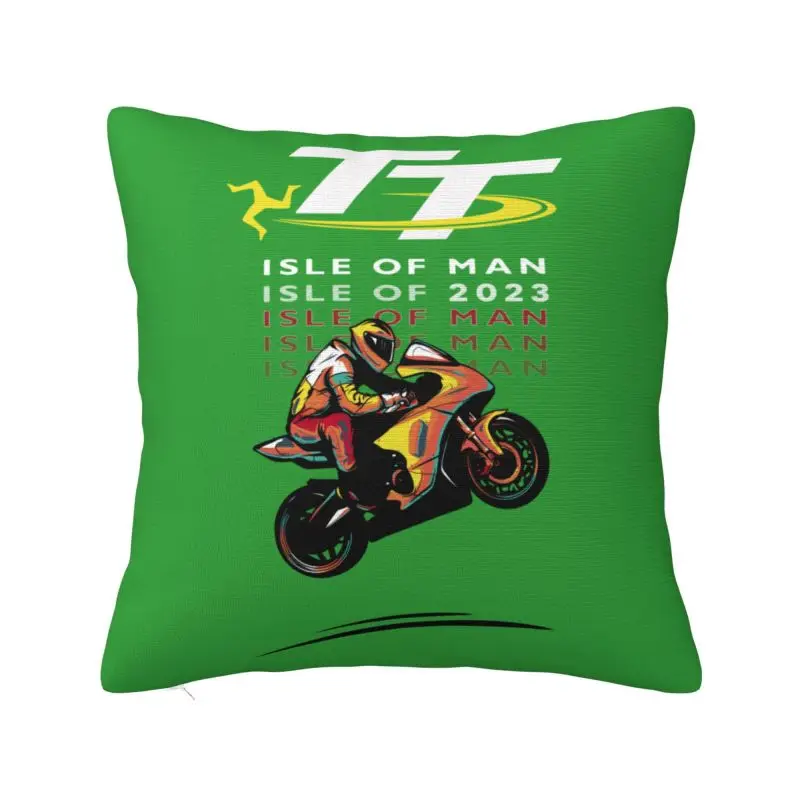 

Motorcycle Sports Isle Of Man TT Races Pillow Case 40x40cm for Living Room Nordic Cushion Cover Velvet Pillowcase