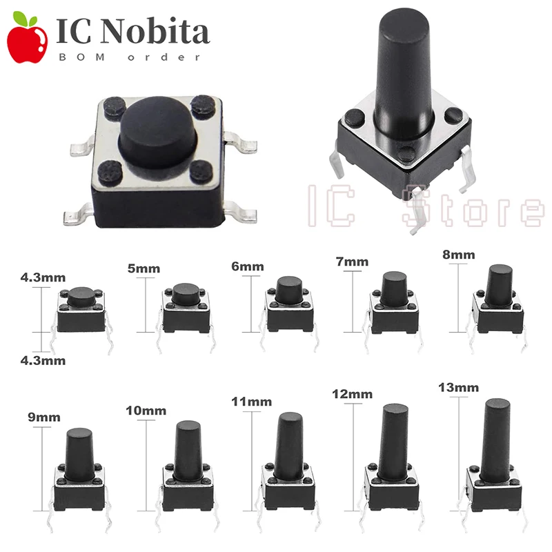 1000PCS 6X6Mm 4Pin …