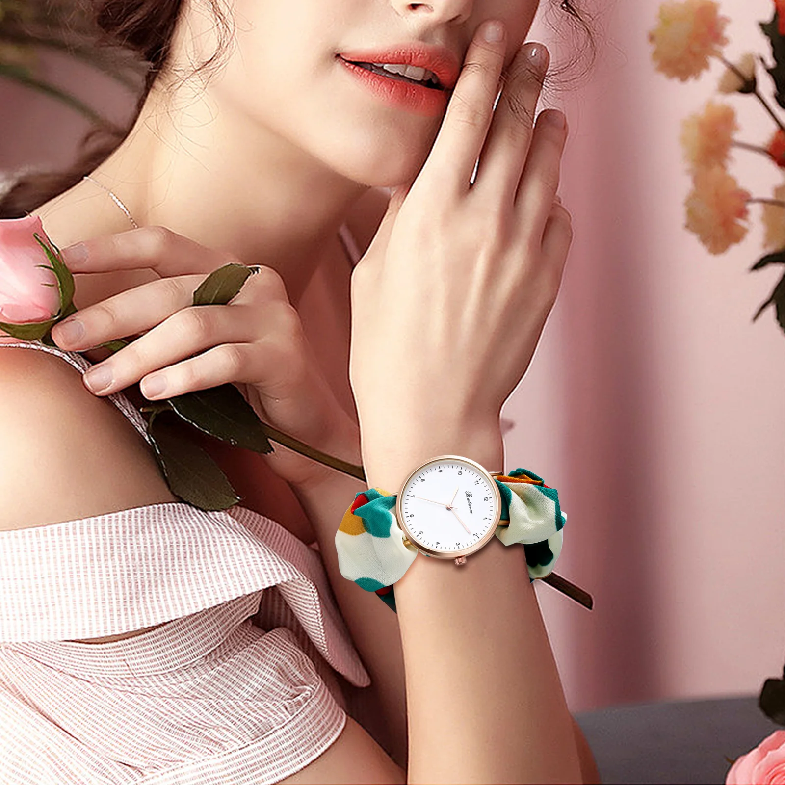 LANCARDO-reloj Scrunchie de cuerda elástica para mujer, delicado reloj de pulsera de moda, multifuncional, ultrafino, reloj de Estudiante