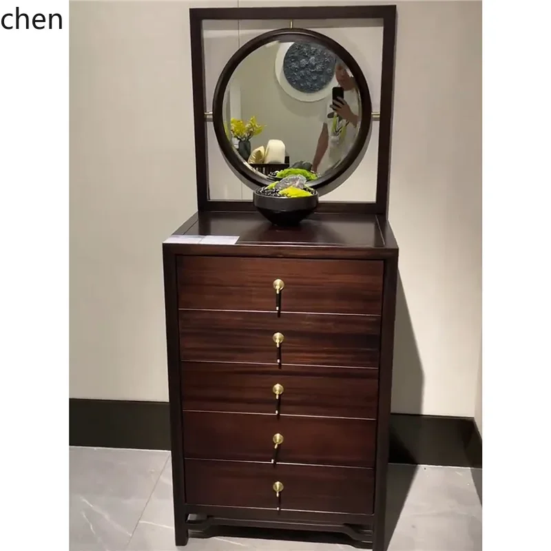 b11-7.2 Ebony Five-Drawer Cabinet Modern Zen Screen Five-Drawer Cabinet Home Living Room Storage Organizer Cabinet