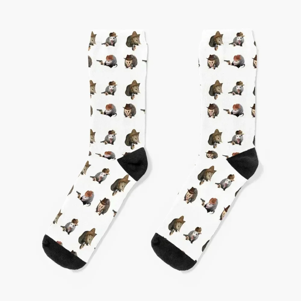 

Cowboy Possum Sticker Pack Socks winter thermal men cotton high quality hiking New year's Socks For Women Men's