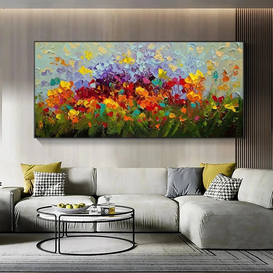 Abstract Flower Poster,Oil Painting Landscape,Wall Art Picture, Print on Canvas,for Modern Living Room,Home Decoration,Bedroom