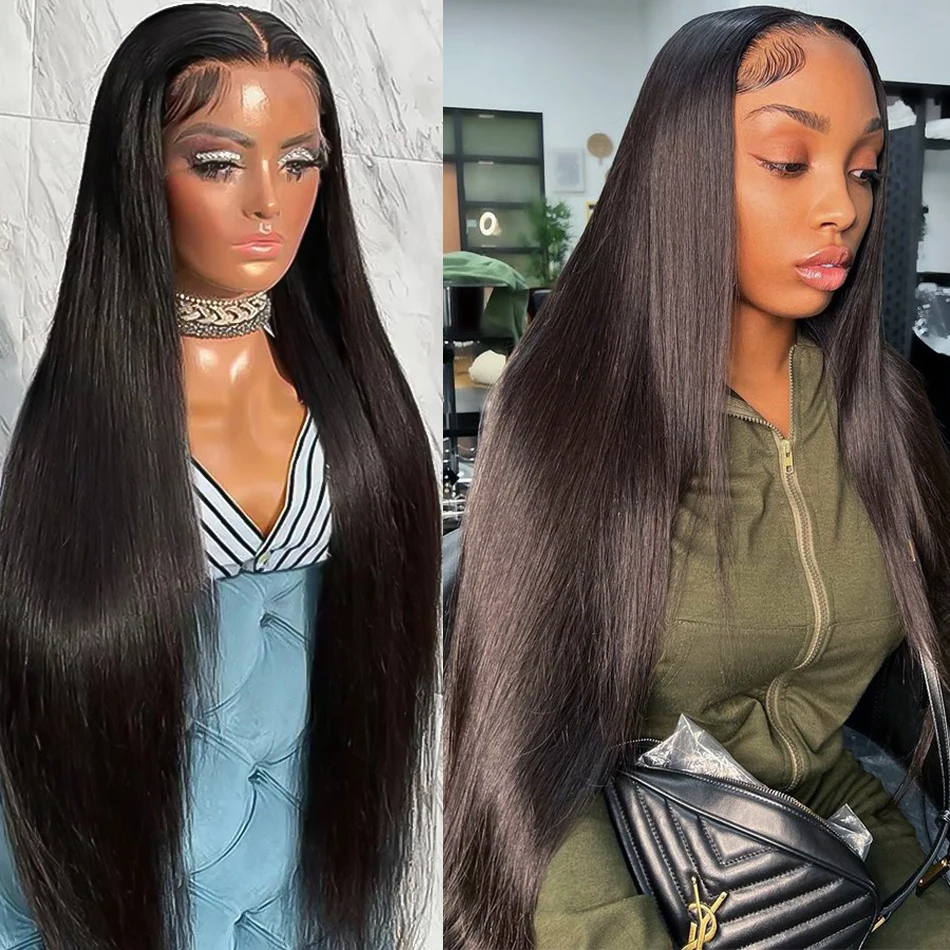 Straight Human Hair Lace Frontal Wig for Women Pre Plucked Brazilian Hair 13X4 HD Transparent Lace Frontal Wig with Baby Hair