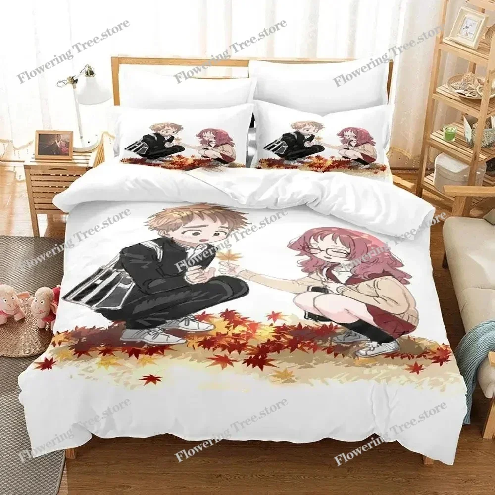 Anime Girl I Like Forgot Her Glasses Bedding Set Duvet Cover Bed Set Quilt Cover Pillowcase Comforter king Queen Size Boys Adult