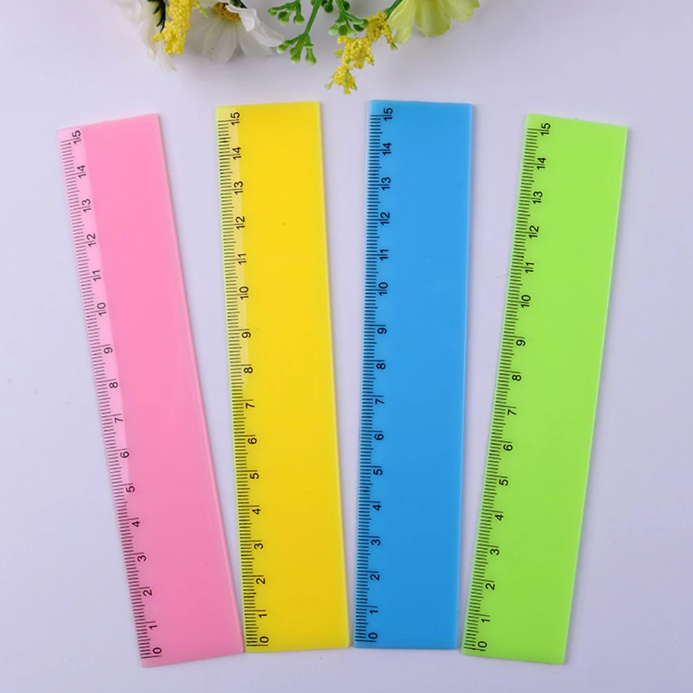 

Colorful Rulers 15cm Plastic Straight for Students Classroom Supplies Portable Drawing Tool Multifunction Measurement Aid