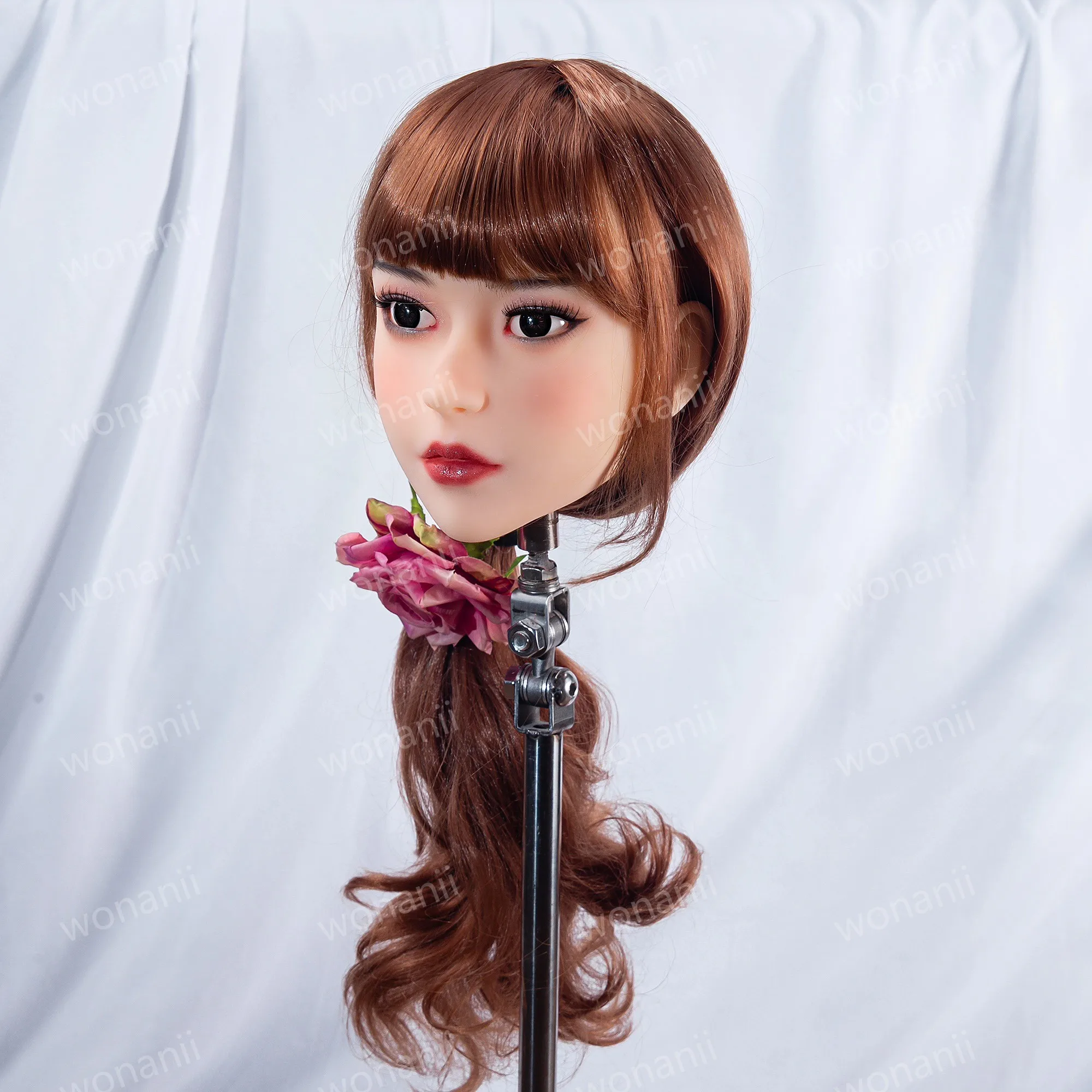 نموذج رأس أنثى جديد، مع شعر مستعار قابل للاستبدال، قابل للإدخال للرجال، لعبة للكبار، رأس دمية مثيرة، مادة TPE، نسيج ناعم، هدية عيد الميلاد