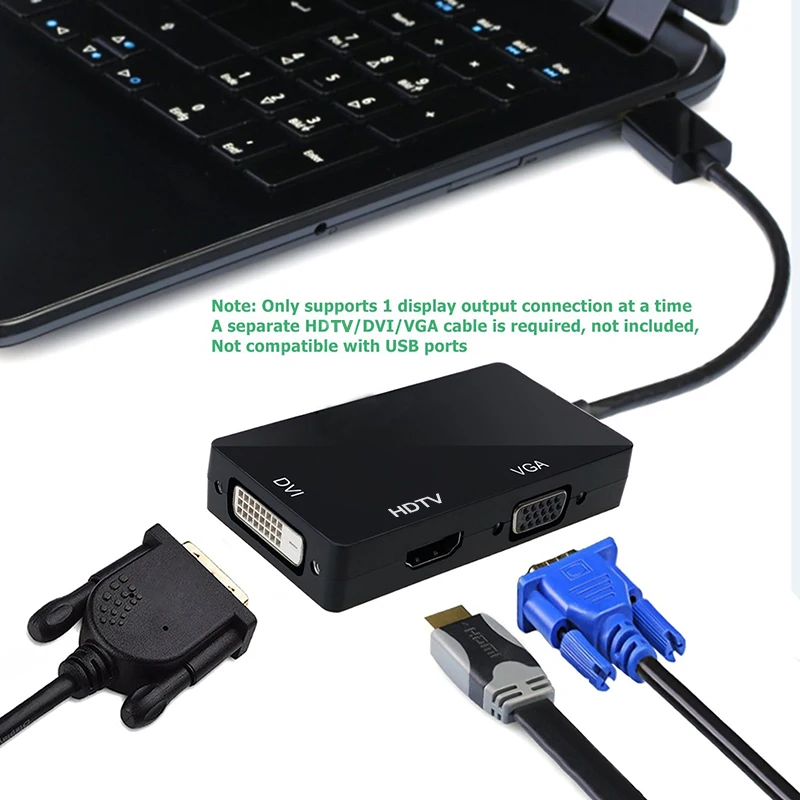 3 IN1 Displayport DP TO HD-Compatible DVI VGA Adapter 1080P For Projector TV Laptop PC Display Port Converter Connector cable