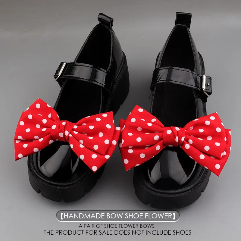 【 Versatile and Detachable 】 Original Anime CosplayJK Girl Dot Shoe Flower Bow Cute Shoe Clip Princess Shoe Buckle Accessories