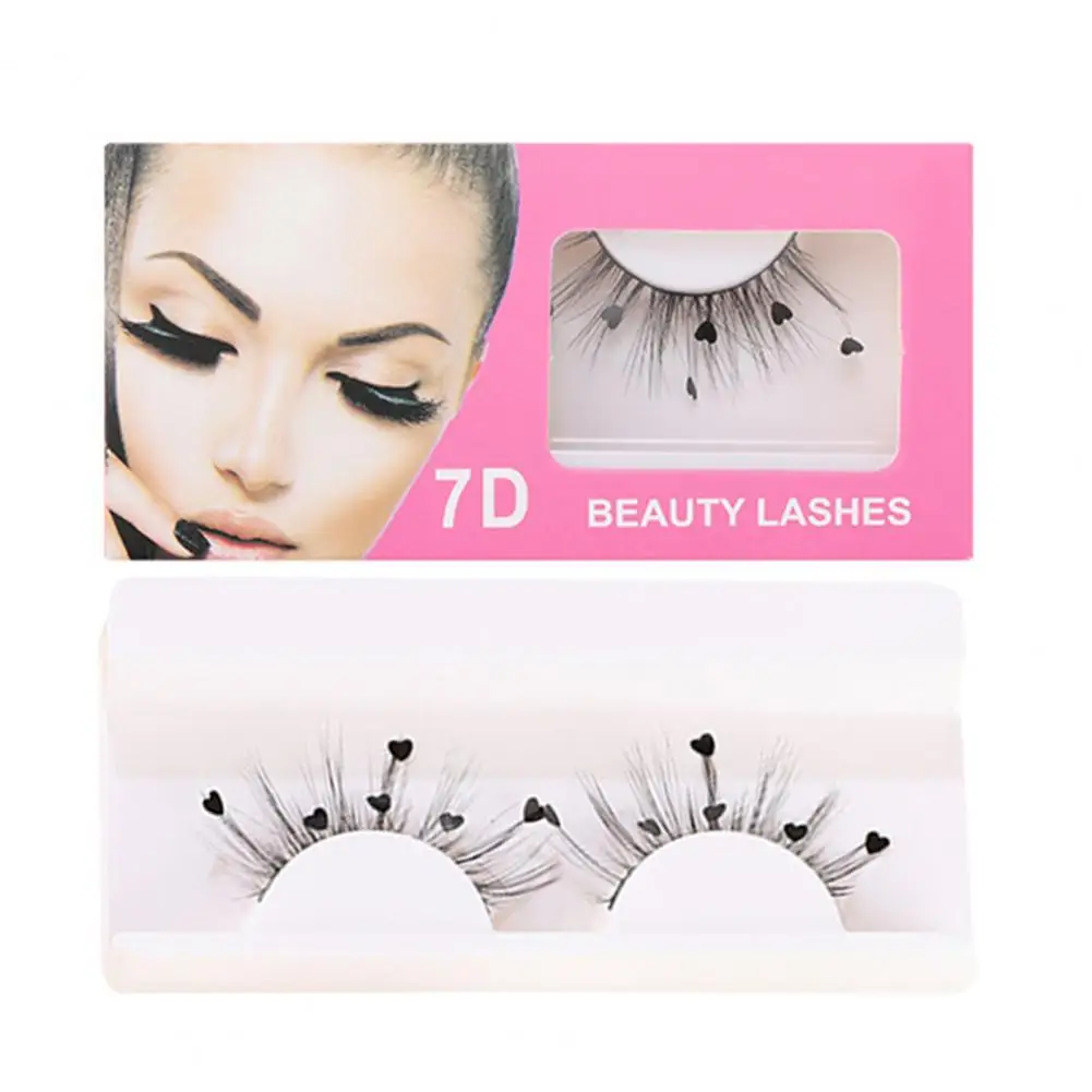 1 Pair Sequin False Eyelashes Natural Curl Reusable Handmade Christmas Party 3D Faux Mink Eyelash Makeup Accessories