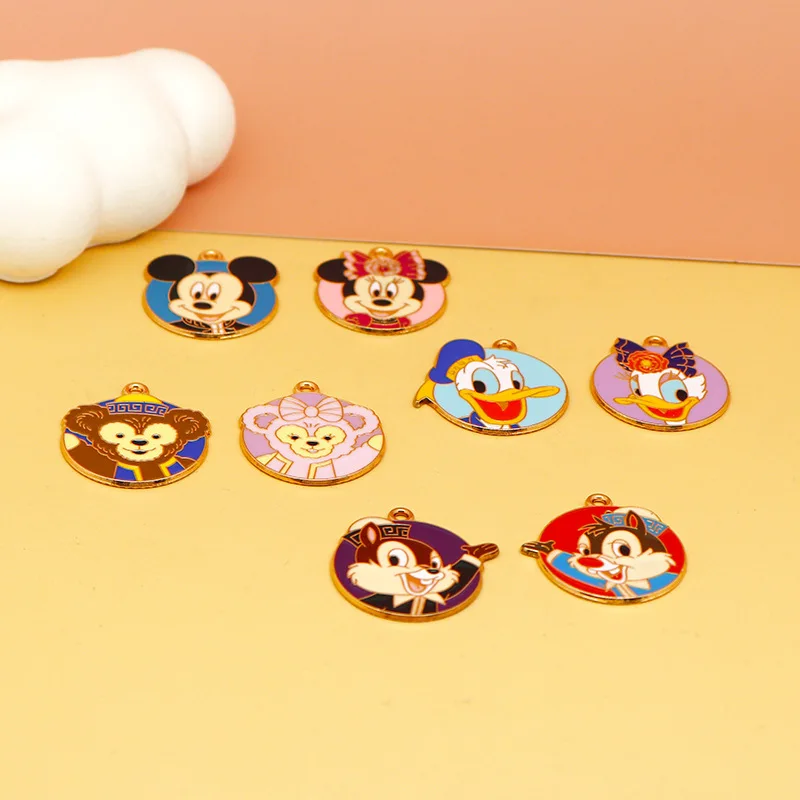 10pcs Cute Disney Mickey Minnie Cartoon Mickey Mouse Jewelry Necklace Pendant Small Pendant DIY Handmade Material Accessories