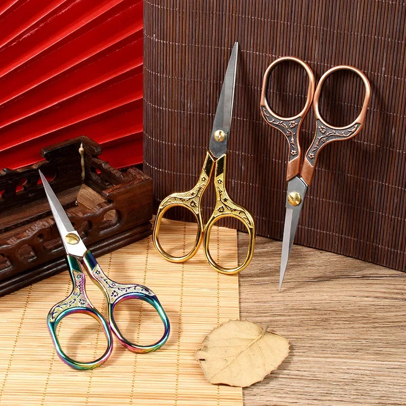 1PC Nähen Schere Edelstahl Retro Stickerei Schneider Schere Schneider Schere Stoff Cutter DIY Nähen Zubehör – Detail 3