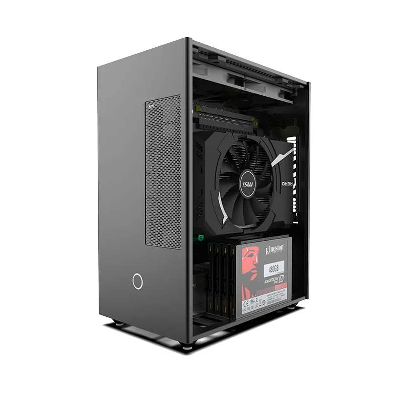 LZmod F1-1U V2.0 6.41L Aluminum Mini ITX Case FLEX 1U PSU Support 190mm GPU 4x2.5 SSD SFF Chassis