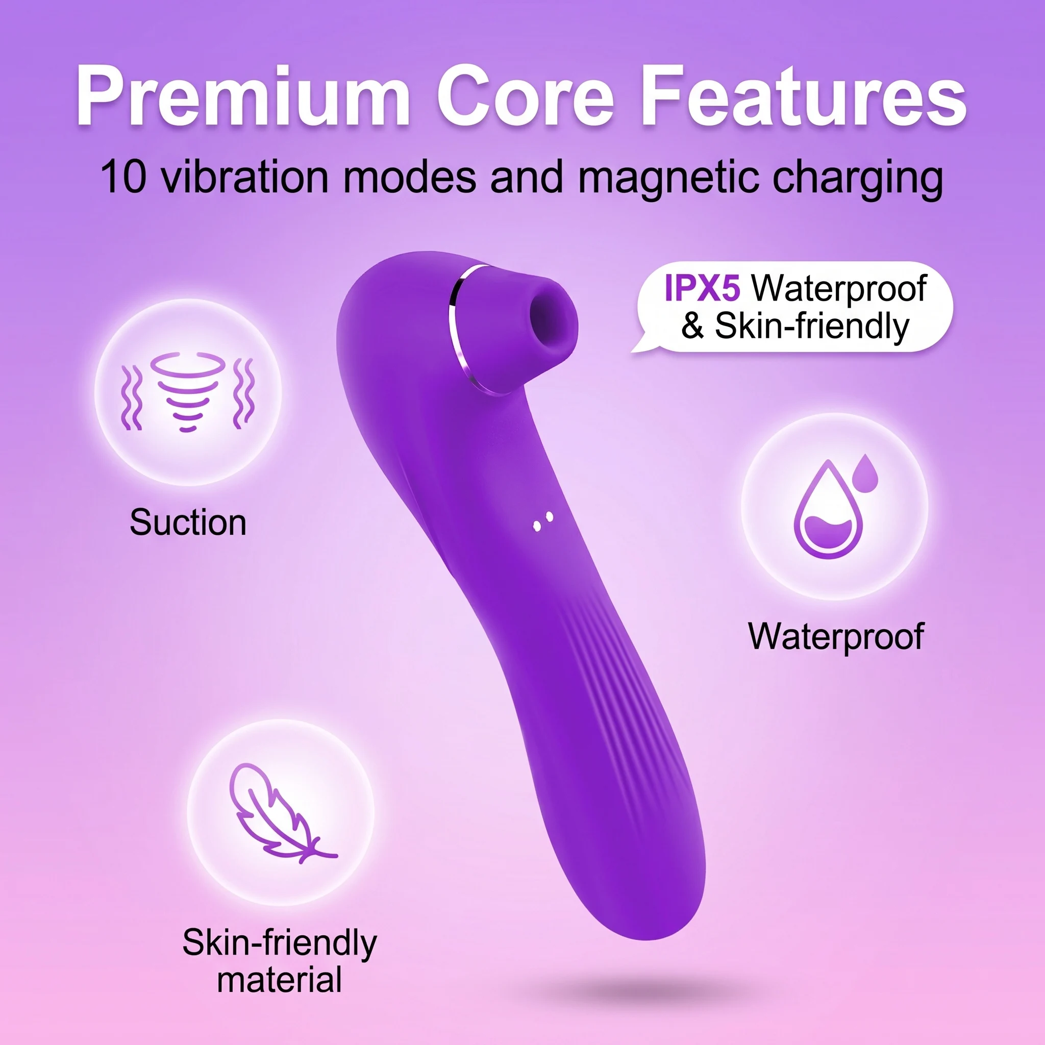 2 in 1 Female Sucking Vibrator for Women Clitoris Stimulator G Spot Dildo Nipple Oral Blowjob Vacuum Clit Sucker Adult Sex Toys view 4