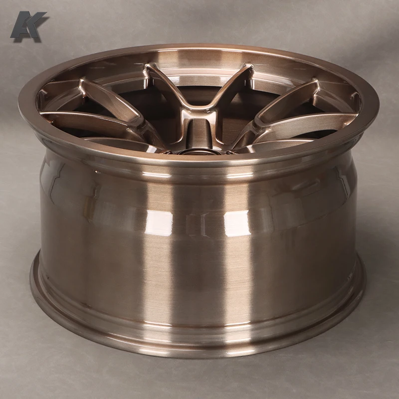 

for Car Forged Wheels with Lips Custom Bright Brushed Bronze Car Rims 5 Holes Alloy Lightweight Concave