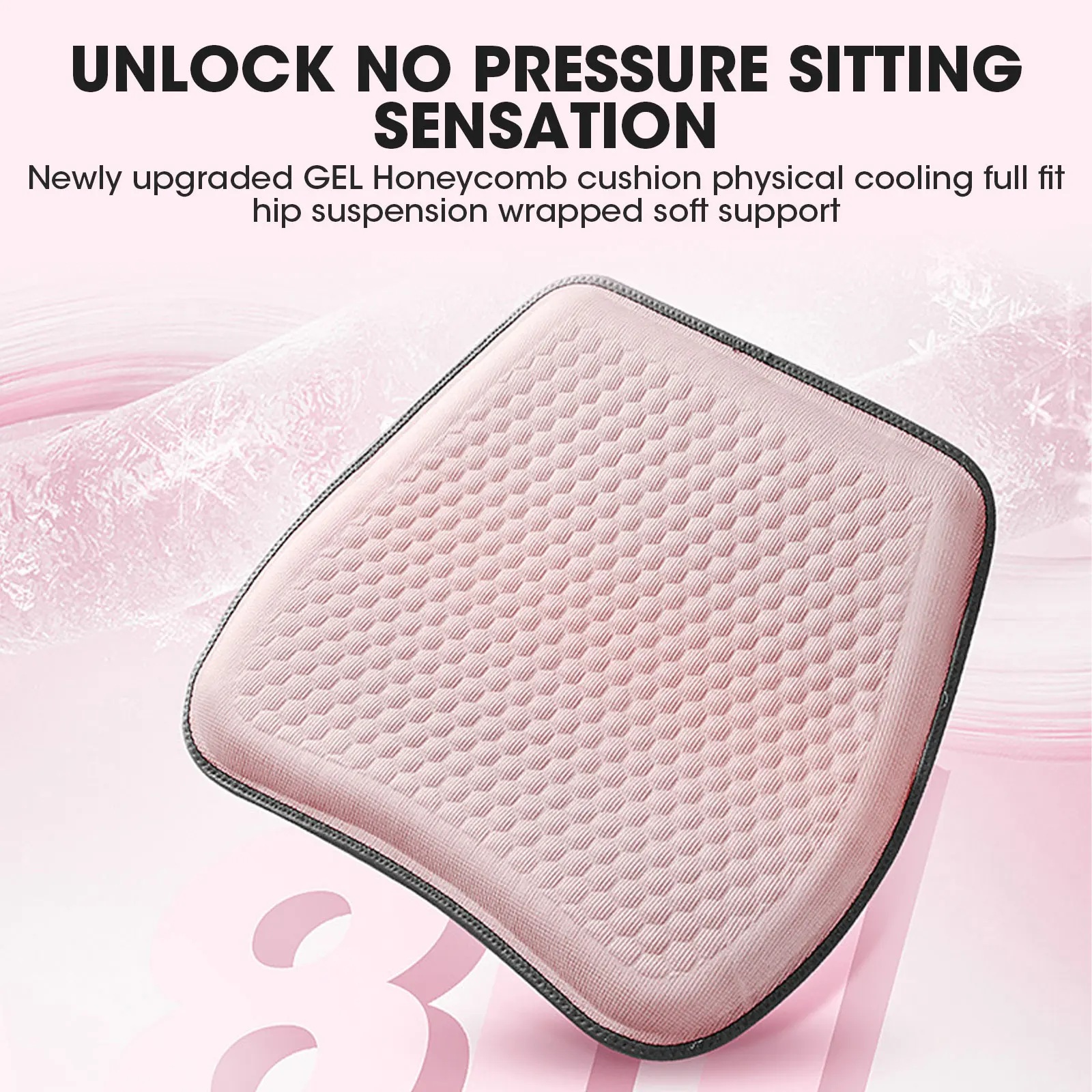 Car Cooling Seat Pad Pressure Relief Breathable Gel Seat Cushion for Home Office Chair for Four Season Universal