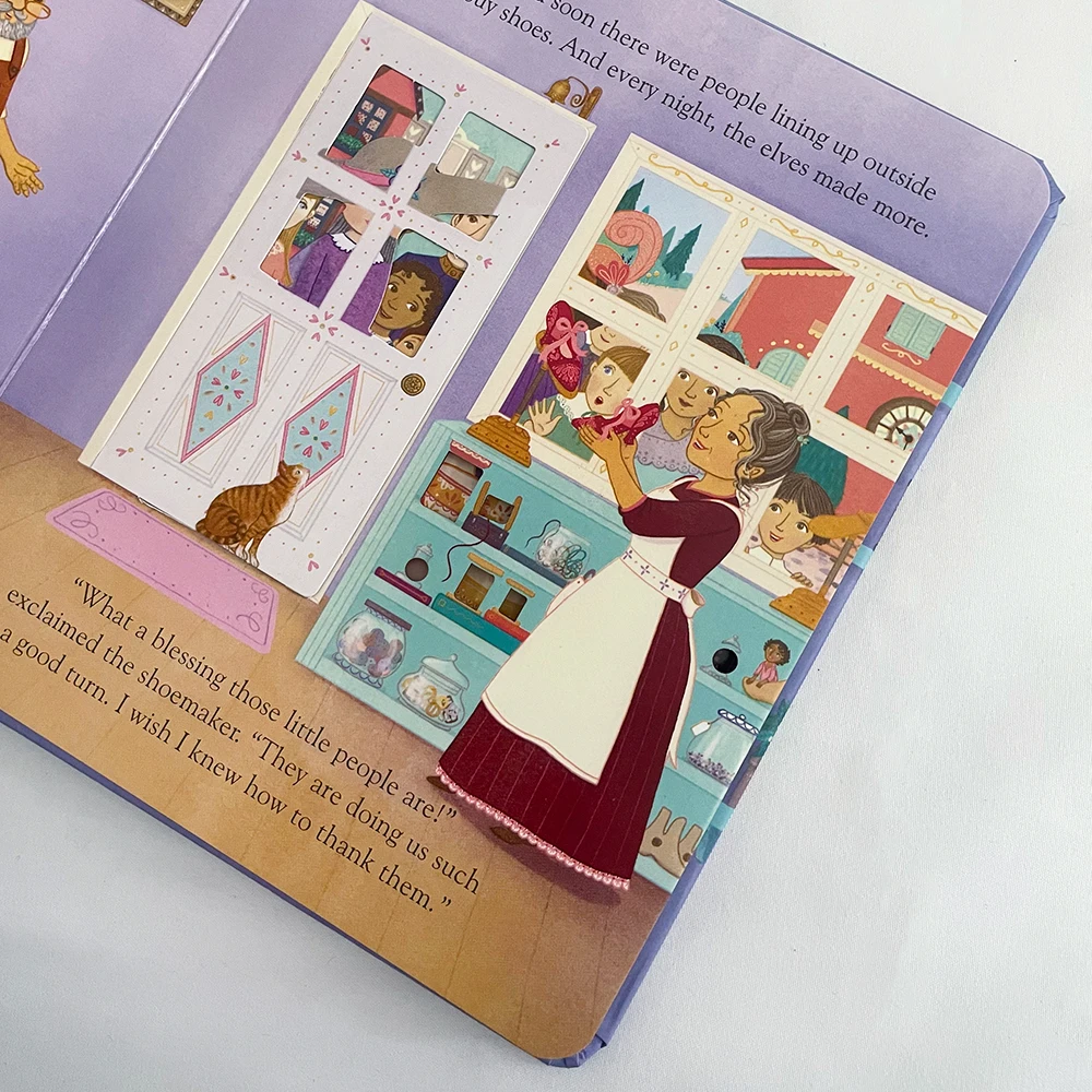 Usborne Peep Inside A Fairy Tale The Elves and The Shoemaker كتاب القصة الإنجليزية التعليمية للأطفال كتب مصورة ثلاثية الأبعاد #6