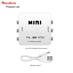 PAL NTSC SECAM To NTSC PAL Switcher Converter Adapter Bi-directional 3 RCA TV Video System Composite Converter For PS2 PS3 Xbox