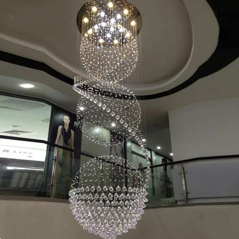 Imagem -04 - Modern Led Spiral Crystal Chandelier Iluminação Interior Stair Light Hotel Hall Iluminação Sala de Estar Novo Luxo 2024