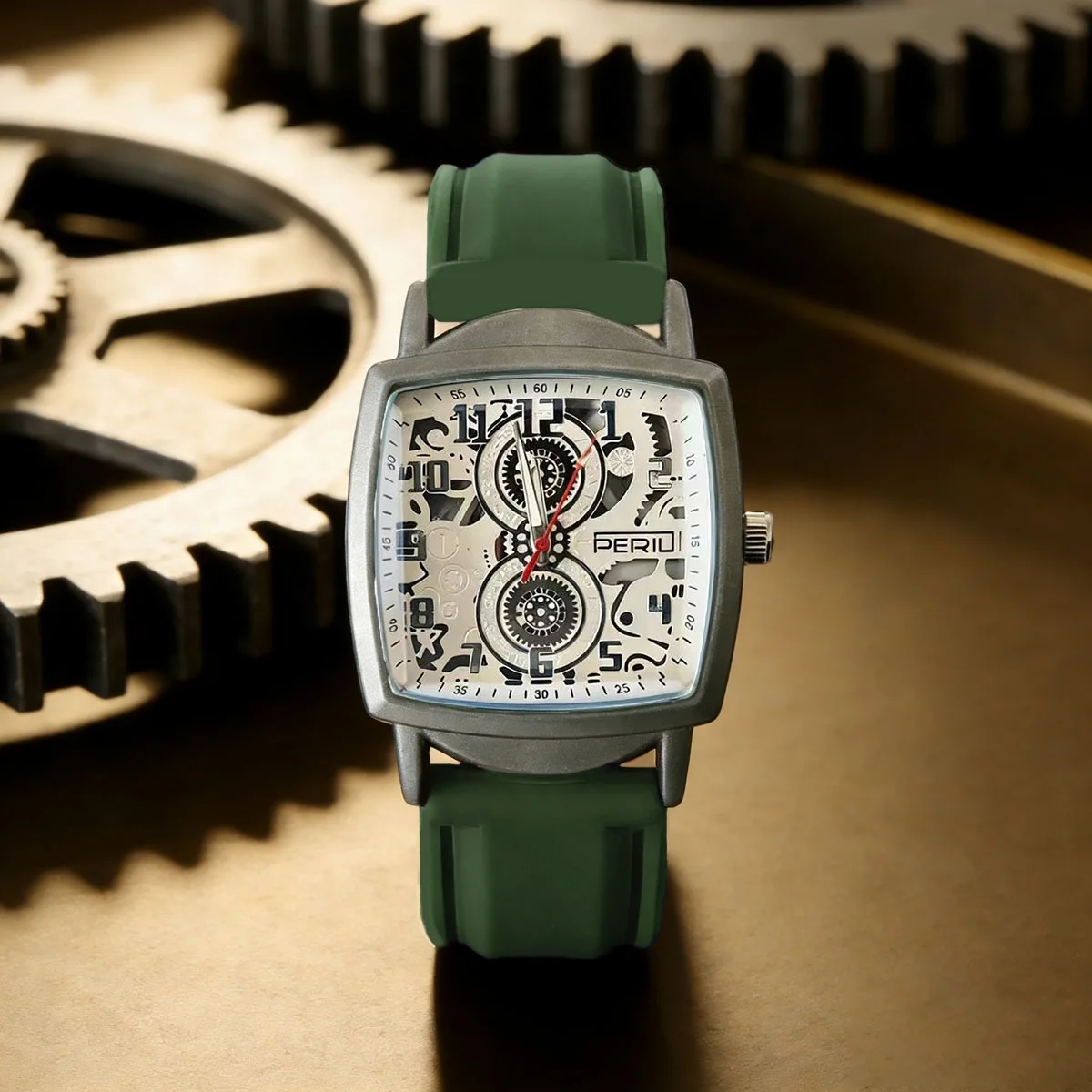 New Fashion Luxury Man Square Hollow Silicone Watch Men Business Quartz Watches Students Sports Wrist Watches Gifts Reloj Hombre