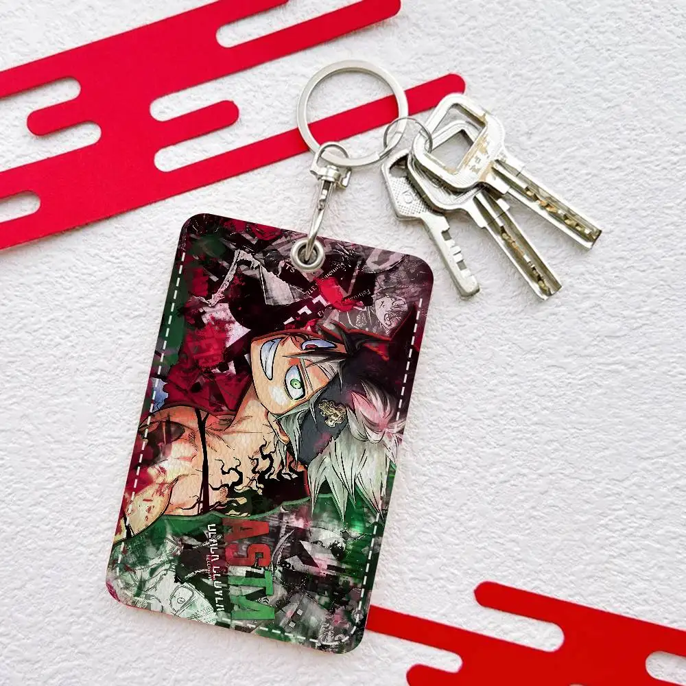 حامل شخصي ياباني أنيمي بلاك كلوفر مناسب لبطاقة البنك، مترو الأنفاق، محفظة بطاقات الحافلة، حافظة بطاقات، سلسلة مفاتيح حامل الشارة #4